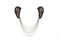 Black Gunmetal Beaded Applique with Necklace Chains Epaulette Patch